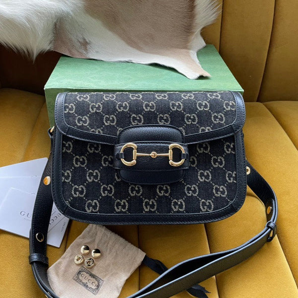GG HORSEBIT 1955 SATTELTASCHE 25 AUS SCHWARZEM CANVAS UND KALBSLEDER