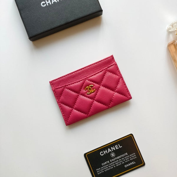 CC-KARTENHALTER 11.2 ROT ROSA GENARBTES KALBSLEDER GOLD-SYMBOL