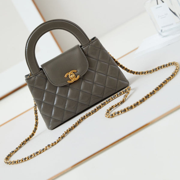 CC KELLY MINI 19 SHOPPINGTASCHE AUS HOLZBRAUNEM KALBSLEDER