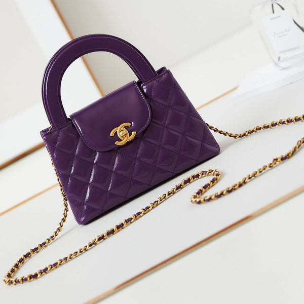 CC KELLY MINI 19 SHOPPINGTASCHE AUS INDIGO-LILA KALBSLEDER