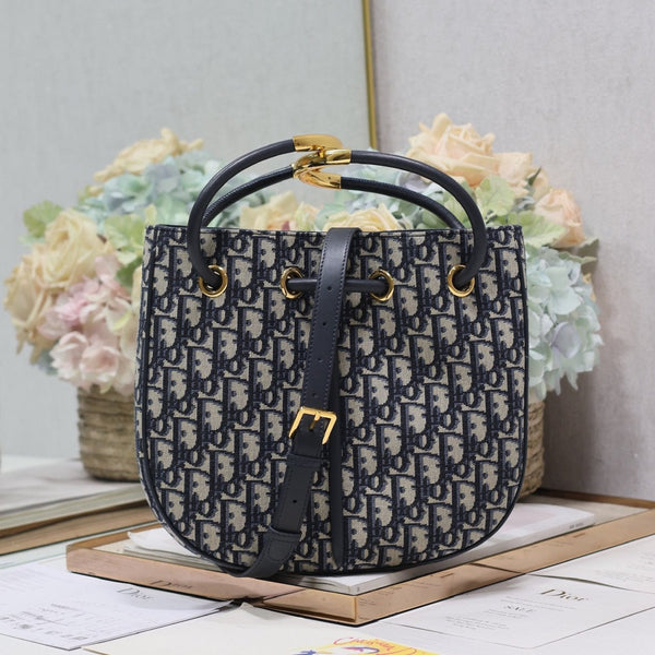 MINI 27 NOLITA TASCHE AUS BLAUEM MONOGRAMM-SCHRÄGJACQUARD