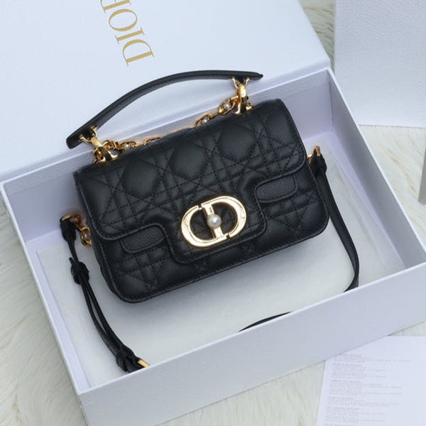 JOLIE TOP HANDLE BAG 19 AUS SCHWARZEM CANNAGE-KALBSLEDER