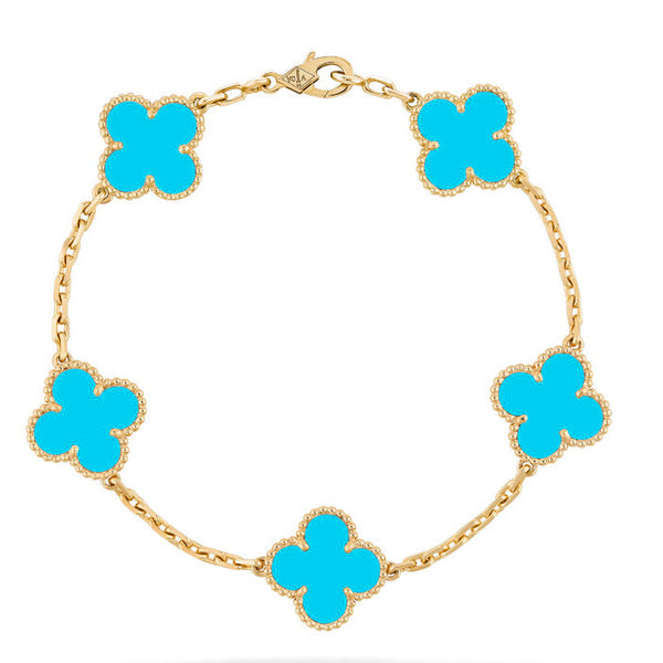 ˇStella JewelryˇCLOVER 5 MOTIFS TÜRKIS ARMBAND