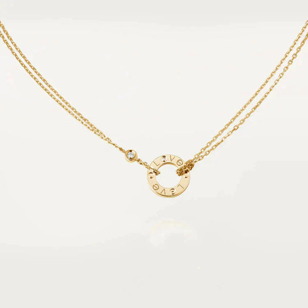 ˇStella JewelryˇLOVE HALSKETTE 16MM 2 DIAMANTEN