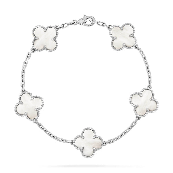 ˇStella JewelryˇCLOVER SILVER MOP 5 MOTIF BRACELET