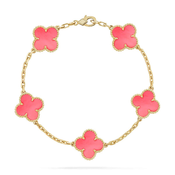 ステラジュエリー クローバー 5 ピンク モップ ブレスレット