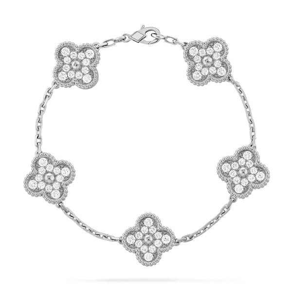 ステラジュエリー クローバー 5モチーフ ダイヤモンドブレスレット