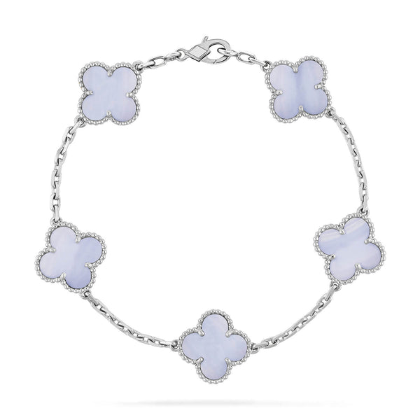 ˇStella JewelryˇKLEEBLATT 5 MOTIV LILA CHALCEDON ARMBAND 