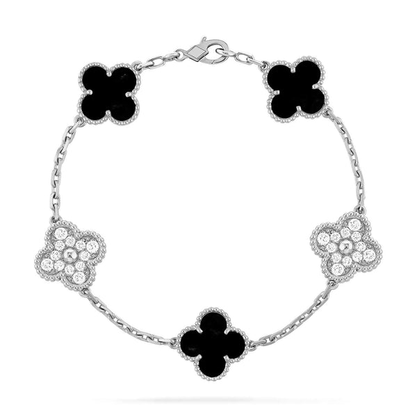 ˇStella JewelryˇCLOVER 5 MOTIV ONYXS DIAMOND BRACELET 