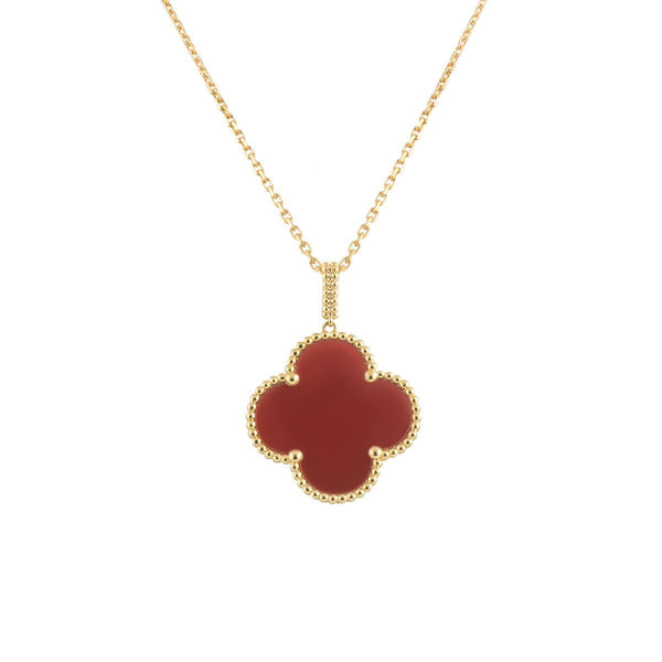 ˇStella JewelryˇCLOVER 25MM HALSKETTE GOLD KARNEOL