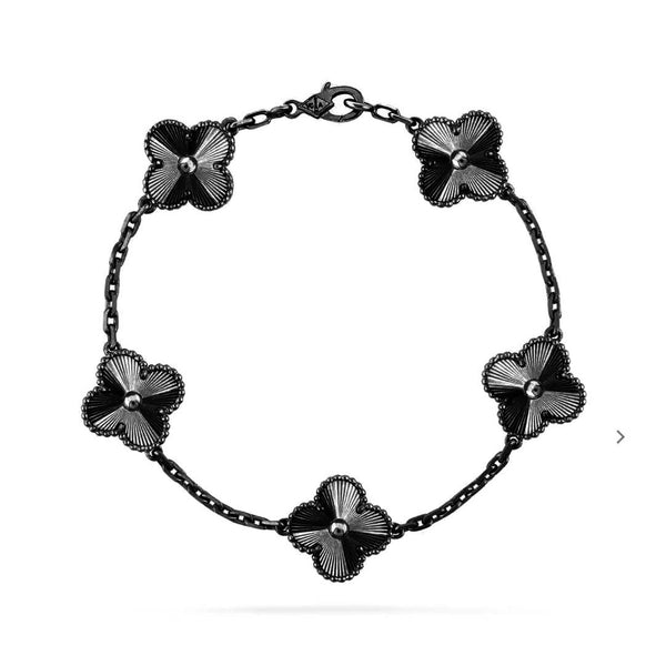 ˇStella JewelryˇCLOVER 5 MOTIV SCHWARZES ARMBAND 