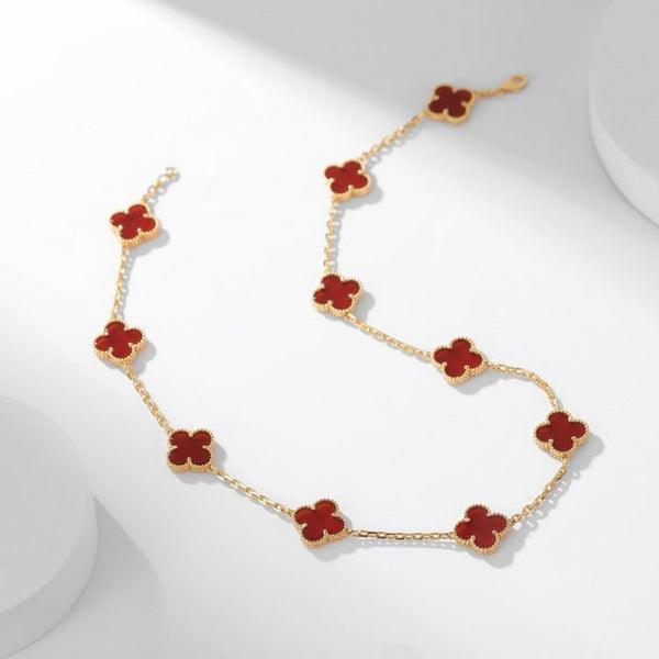 ˇStella JewelryˇCLOVER 10 MOTIFS CARNELIAN HALSKETTE