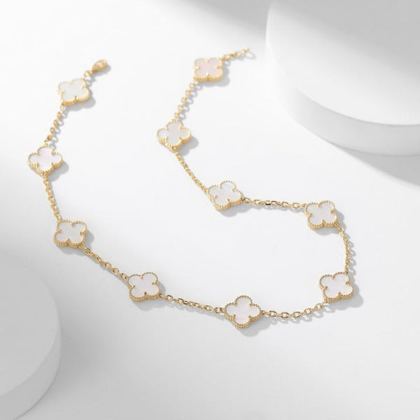 ˇStella JewelryˇCLOVER 10 MOTIFS WEISSE PERLMUTT-HALSKETTE