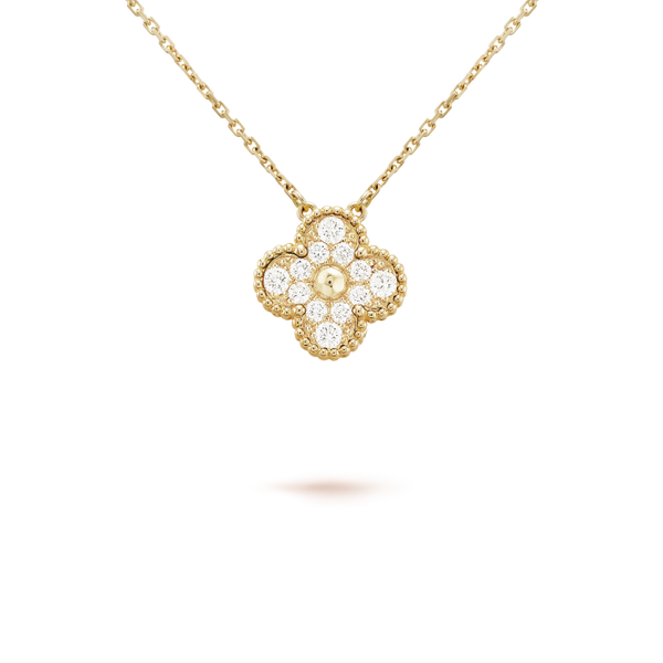 ステラジュエリー クローバー 15mm ダイヤモンド シングルフラワーネックレス