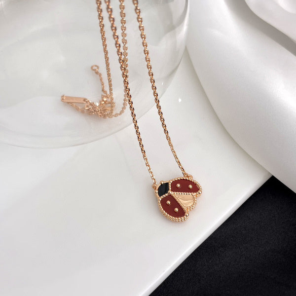 ステラジュエリー ラッキーカーネリアン てんとう虫ネックレス