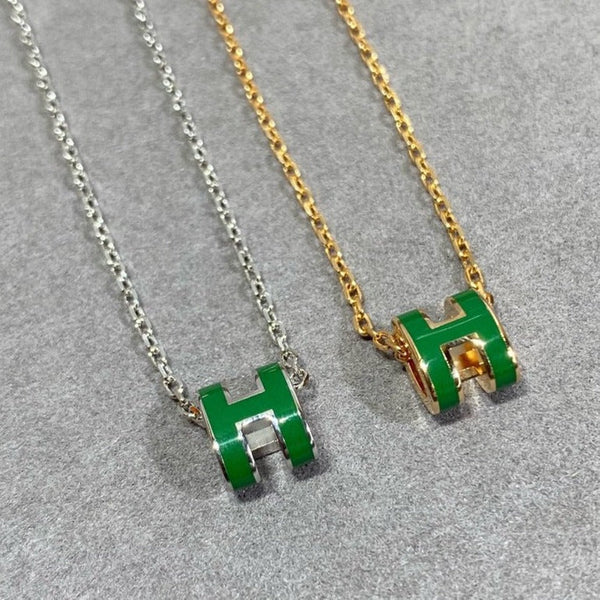 ˇStella JewelryˇPOP H GRÜNE HALSKETTE SILBER UND GOLD