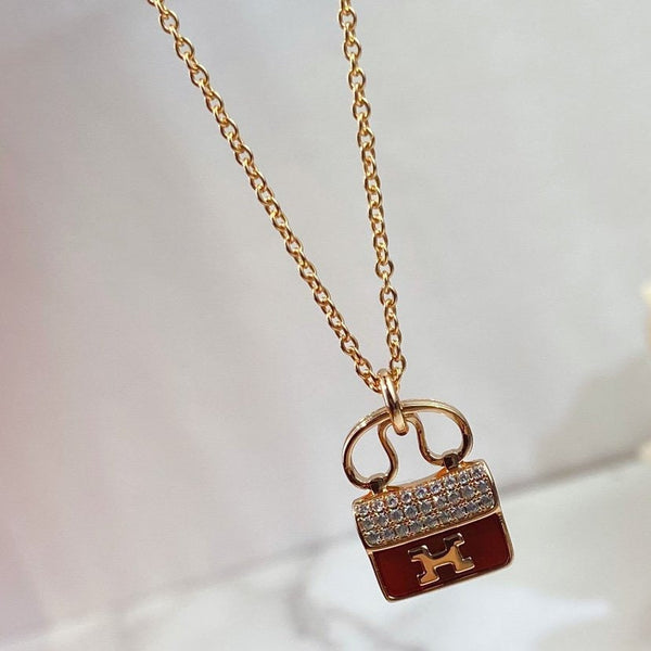 ˇStella JewelryˇCONSTANCE ROTER ANHÄNGER ROTGOLD HALSKETTE