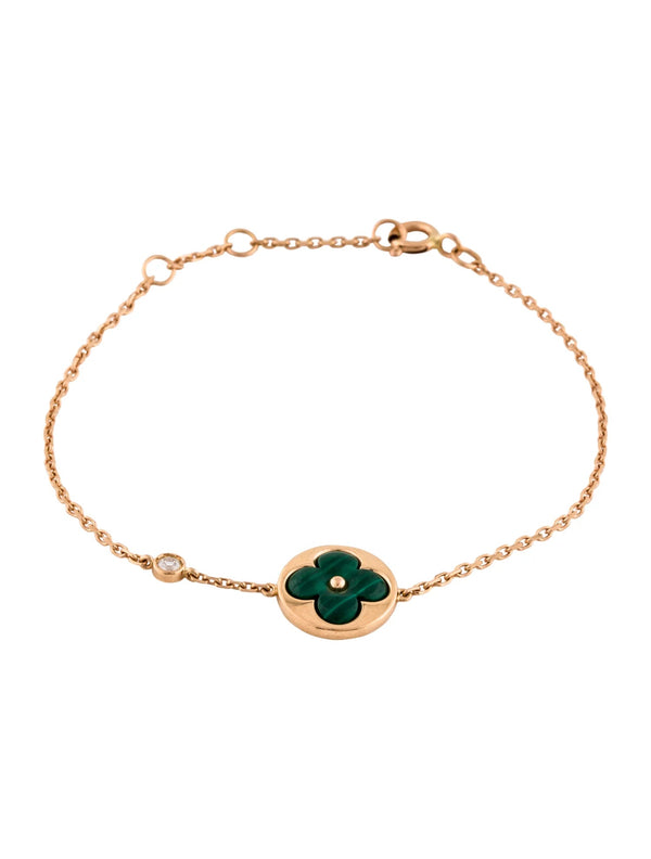 ˇStella JewelryˇSUN MALACHITE 1 DIAMOND PINK GOLD BRACELET