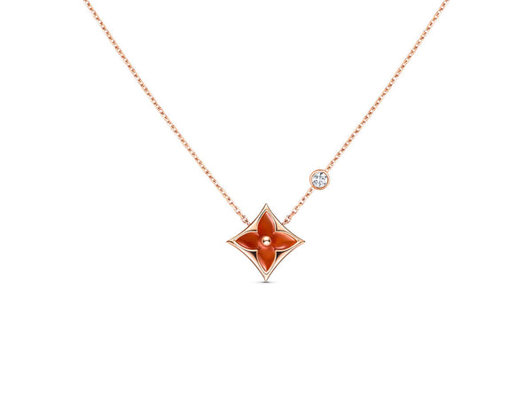 ˇStella JewelryˇSTAR NECKLACE PINK GOLD 1 DIAMOND