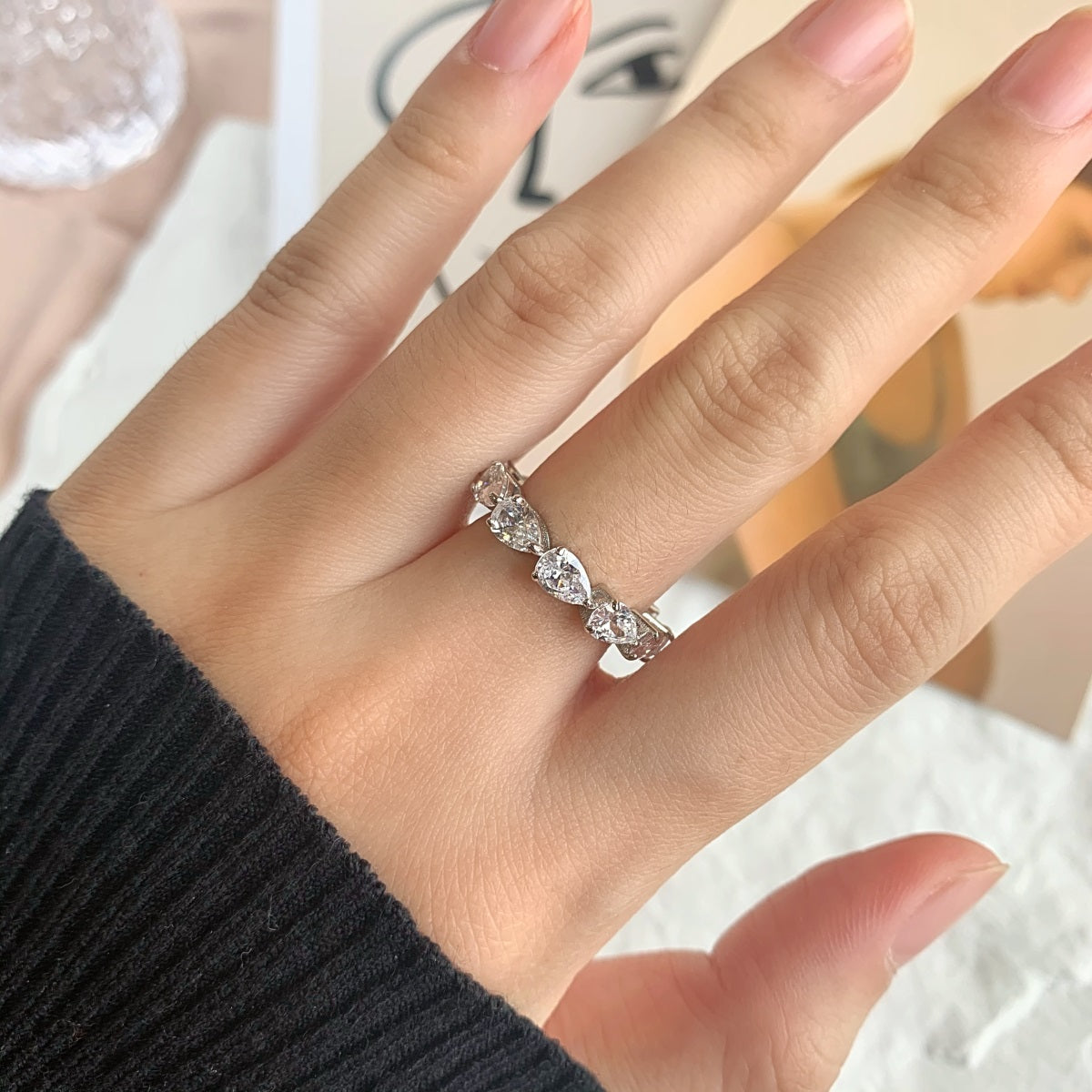 ˇStella JewelryˇExquisite Pear Cut Tennis Ring