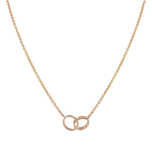 ˇStella JewelryˇLOVE HALSKETTE DOPPELRING ROSA GOLD 