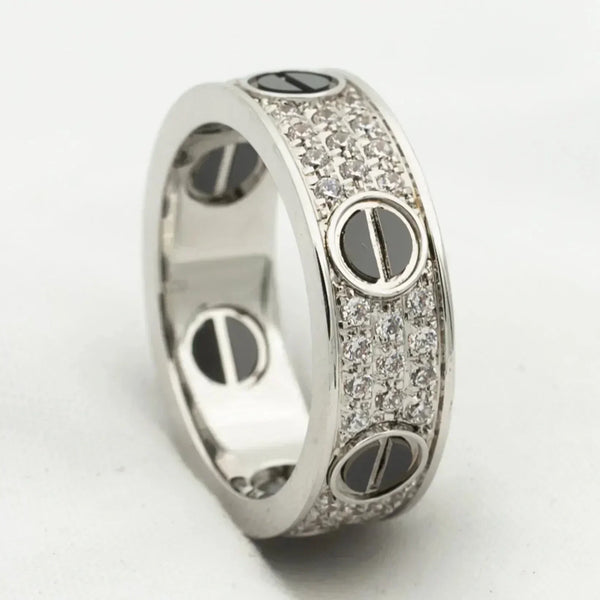 ˇStella JewelryˇLIEBESRING 5,5 MM DIAMANTENBESATZTE KERAMIK
