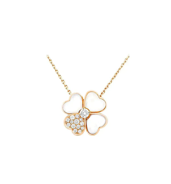 ステラジュエリー クローバーモップ ダイヤモンド ローズゴールドネックレス