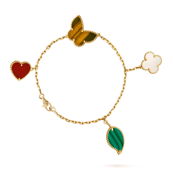 ˇStella JewelryˇLUCKY SPRING 5 MOTIV GOLD ARMBAND 