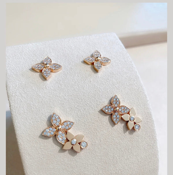 ˇStella JewelryˇSTAR BLOSSOM OHRSTECKER ROTGOLD DIAMANTEN