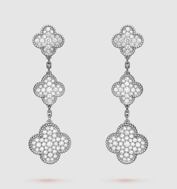 ˇStella JewelryˇSilberohrhänger mit Kleeblattmotiv und Diamanten