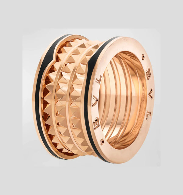 ˇStella JewelryˇZERO 1 ROCK BLACK CERAMIC PINK GOLD LARGE MODEL