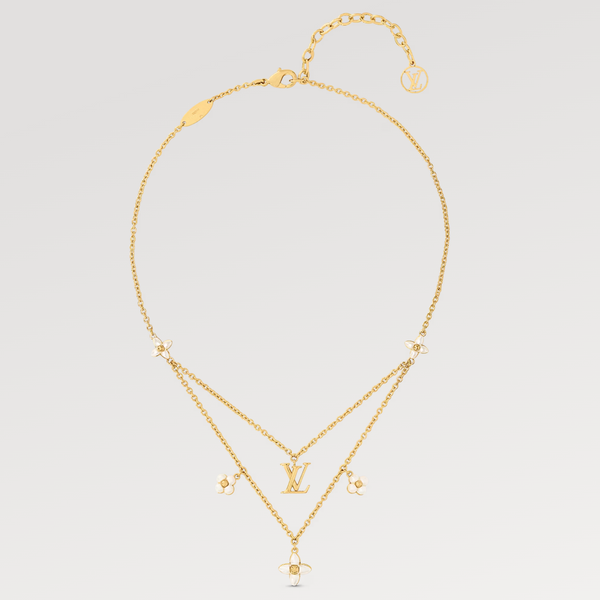 ˇStella JewelryˇFLOWERGRAM GOLD MOP DOPPELREIHIGE HALSKETTE