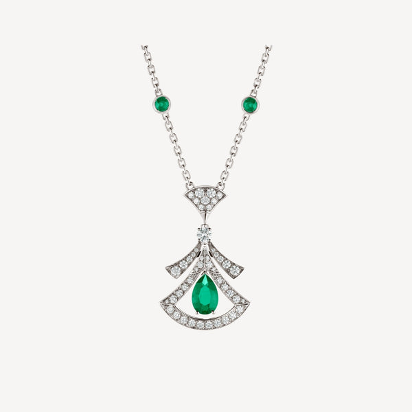 ˇStella JewelryˇDREAM NECKLACE MALACHITE DIAMOND SILVER