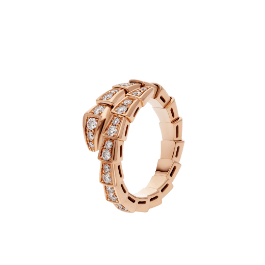 ˇStella JewelryˇSERPENTI RING PINK GOLD DIAMOND PAVED 4MM