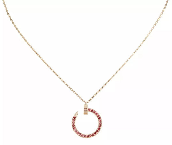 ˇStella JewelryˇJUSTE HALSKETTE GOLD ROTE DIAMANTEN