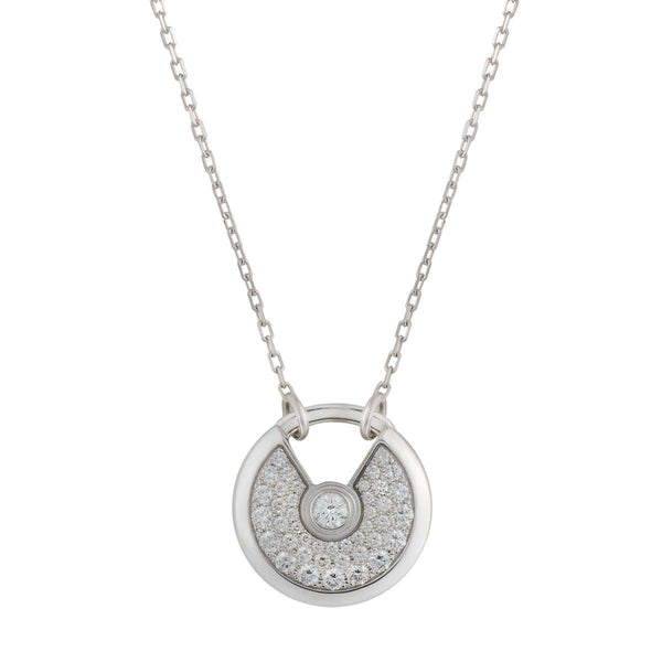 ˇStella JewelryˇAMULETTE SILBERNE HALSKETTE MIT VOLLEN DIAMANTEN