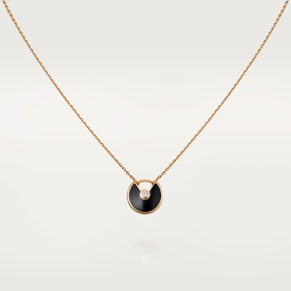 ˇStella JewelryˇAMULETTE ROSÉGOLD-ONYX-HALSKETTE