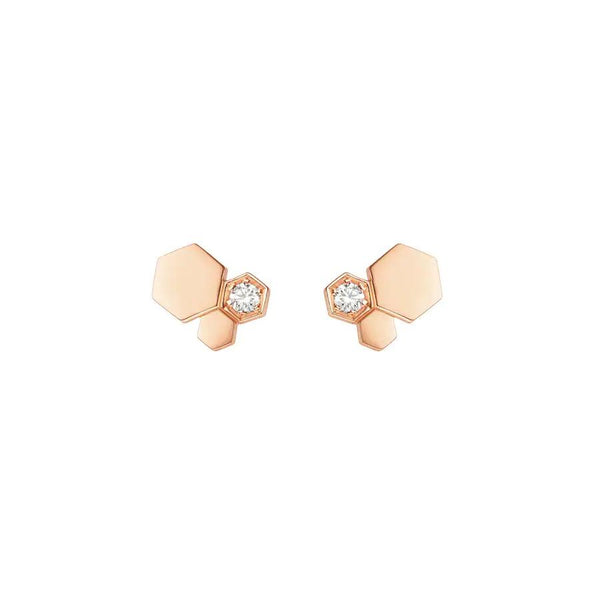 ˇStella JewelryˇBEE LOVE PINK GOLD DIAMOND EARRINGS