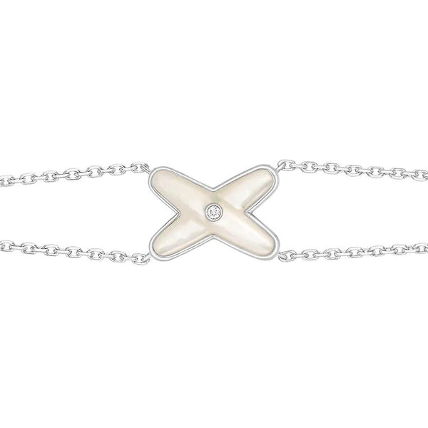 ステラジュエリー ジュー ブレスレット ホワイト モップ シルバー ダイヤモンド 1個