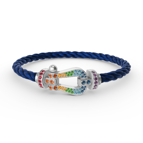 ˇStella JewelryˇFORC GROSSES HUFEISENFARBIGES DIAMANTARMBAND SILBER