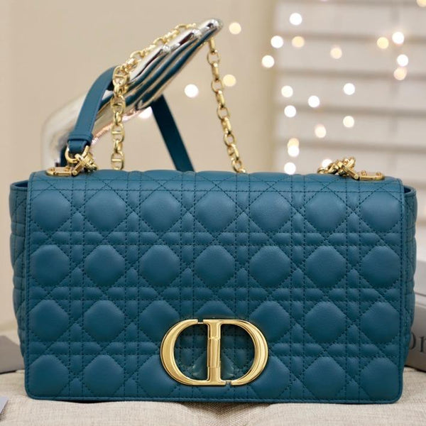 GROSSE CARO-TASCHE 28 TIEFES OZEANBLAUES, GESCHMEIDIGES CANNAGE-KALBSLEDER 