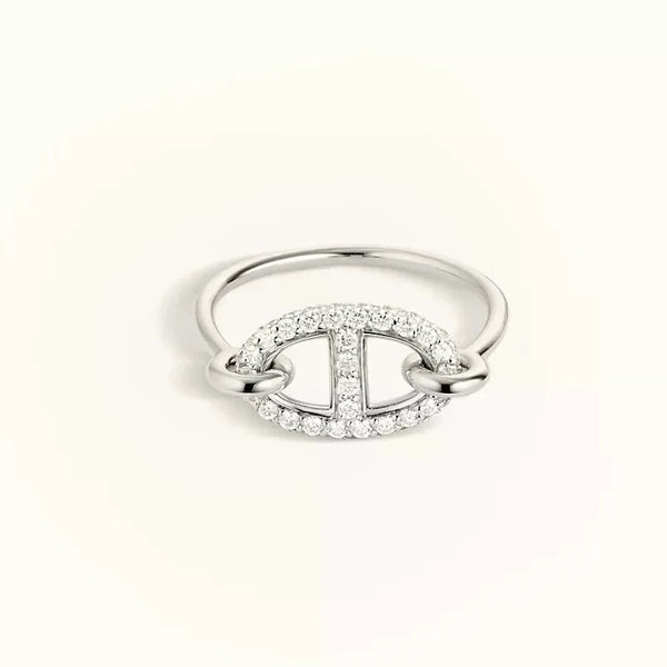 ˇStella JewelryˇRunder kleiner silberner Diamantring