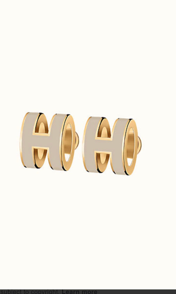 ˇStella JewelryˇMINI POP H GOLD OHRRINGE GRAU