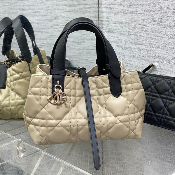 ALWAYS MINI 23 TASCHE AUS ELFENBEINHELLBRAUNEM MACROCANNAGE-KALBSLEDER