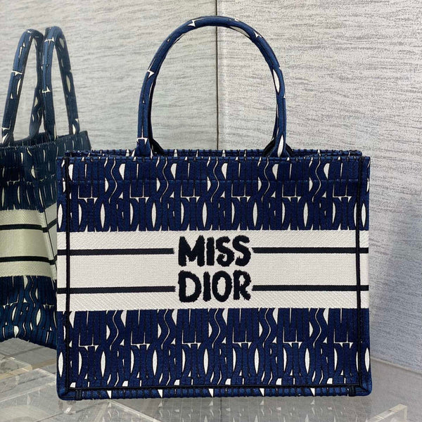 MISS MEDIUM TOTE 36 AUS WEISSEM MIX DEEP COVE BLAUEM CANVAS