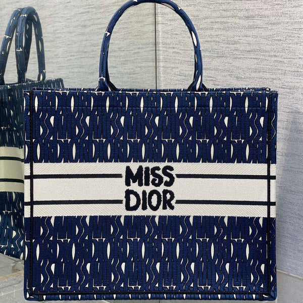 MISS LARGE TOTE 42 AUS WEISSEM MIX DEEP COVE BLAUEM CANVAS