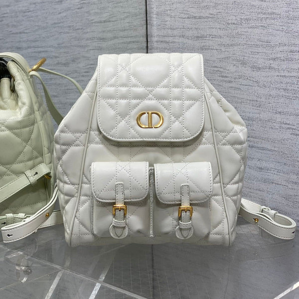KLEINER 23 CARO-RUCKSACK AUS WEISSEM MACROCANNAGE-LAMMLEDER