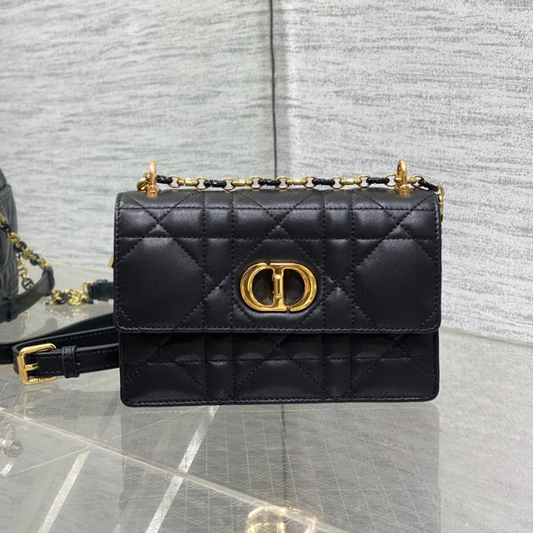 MISS CARO MINI 17 TASCHE AUS SCHWARZEM MACROCANNAGE-LAMMLEDER