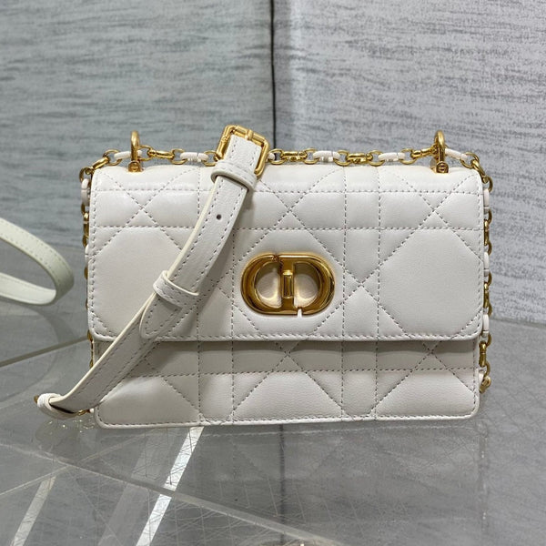 MISS CARO MINI 17 TASCHE AUS WEISSEM MACROCANNAGE-LAMMLEDER
