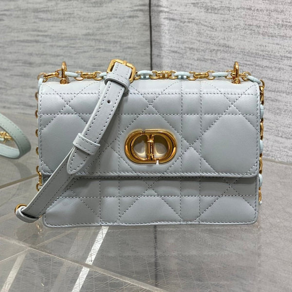 MISS CARO MINI 17 TASCHE AUS CHROMGRAUEM MACROCANNAGE-LAMMLEDER